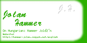 jolan hammer business card